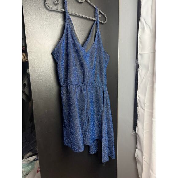 City Chic Electric Blue Asymmetrical Blouse High Stretch - Large/20 (Plus) NWT - Picture 7 of 14